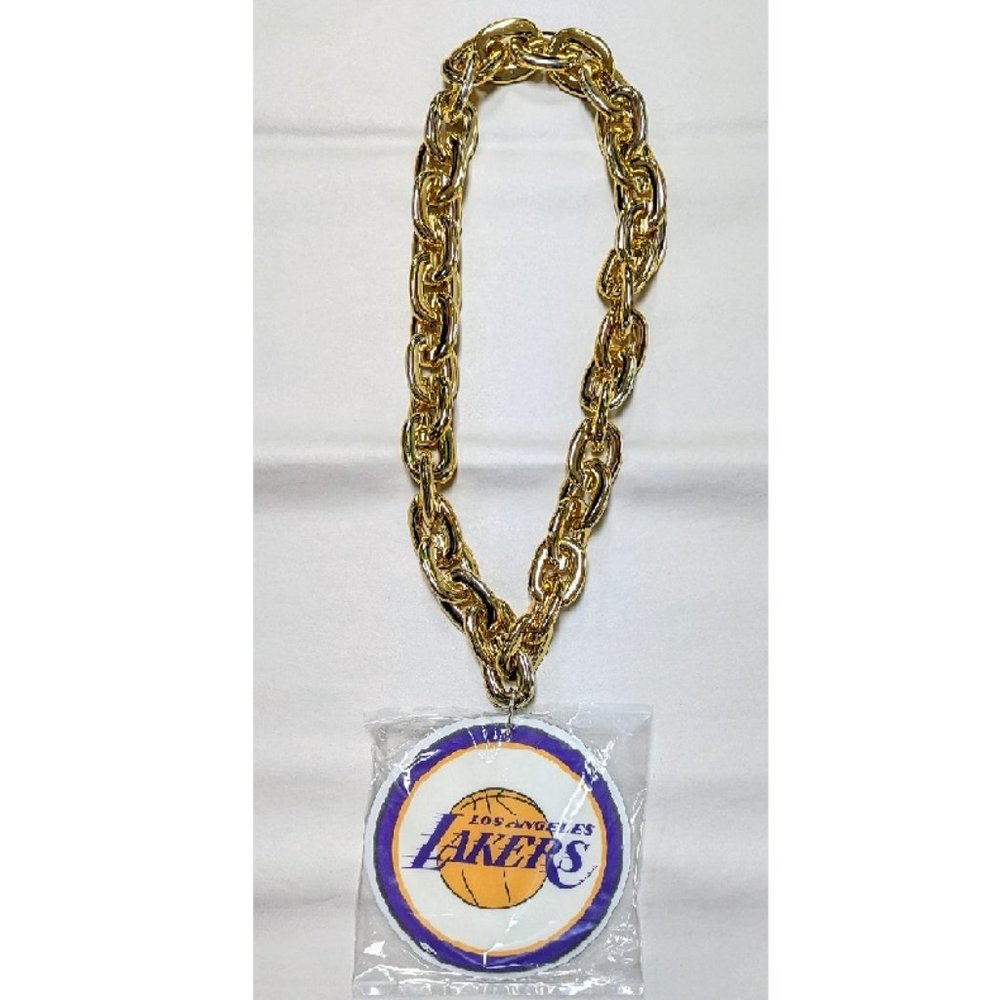 🆕 🏀 LOS ANGELES LAKERS FAN CHAIN NECKLACE - GOLD - NBA